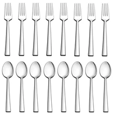 16-Piece Forks and Spoons Silverware Set, 8 Dessert Forks (6.7 Inch) and 8 Te...