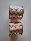 2 Rolls Fall Colors Ribbon Zig Zag Pattern 2.5" 3yds Each Bows Crafts — photo 1