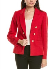 Jones New York womens Polyester Tweed Blazer, Size xs, Red MSRP 140