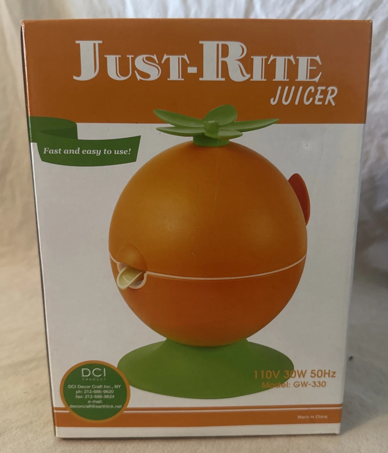 New DCI Just-Rite Orange Citrus Limes Lemons Grapefruit Electric Juicer