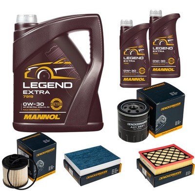 DENCKERMANN Inspektionspaket 7 L MANNOL Legend Extra 0W-30 für Ford Mondeo V