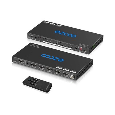 HDMI Matrix ARC 4 In 2 Out 4K HDR EDID 4K7.1/5.1/COPY Switch with SPDIF L/R A...