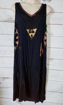 NWT Key Lime Pie Sequin Dress 1X Black Flapper VTG 20's Inspired