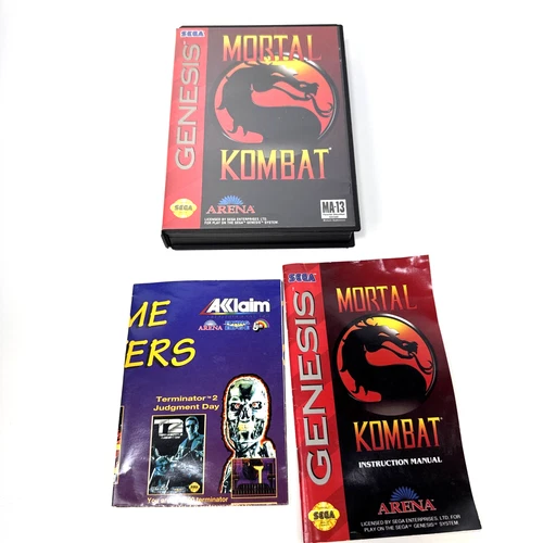 Mortal Kombat Sega Genesis 1992 Arena  Instruction Manual & Case Only (NO GAME)