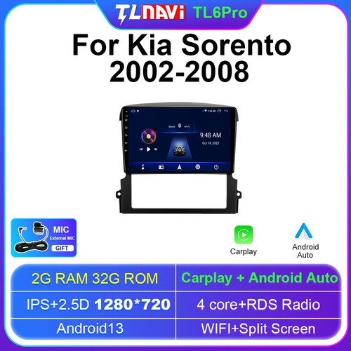 2K QLED Android Auto For KIA Sorento 2002 2003 2004 - 2008 Multimedia Stereo Car - Picture 9 of 48