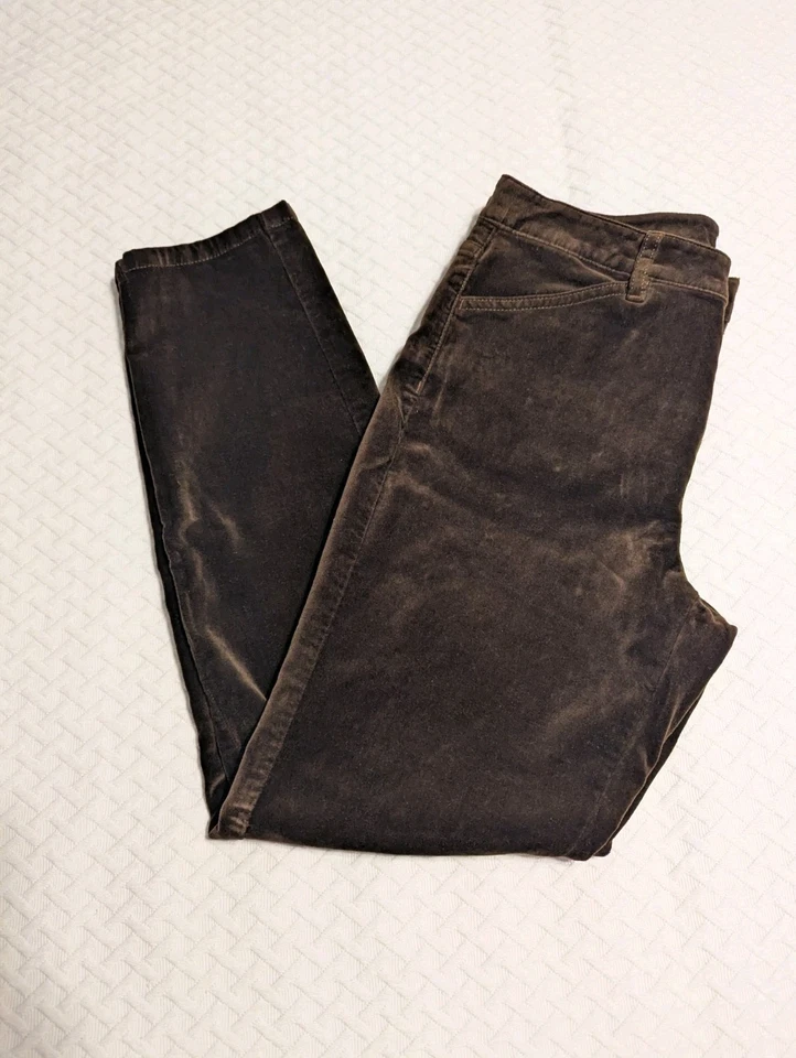 Pantalones de terciopelo marrón J. Jill para mujer talla 6 pequeños tiro medio bolsillos elásticos  Foto 4 de 4