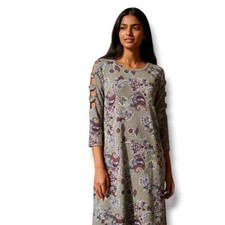 Apt 9 Women’s Small Paisley Swing Dress Lattice Sleeve Boho Chic 