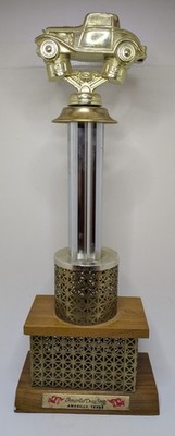 RARE Vintage 1960s Drag Racing Trophy from Amarillo Drag Strip (Texas) 18in Tall