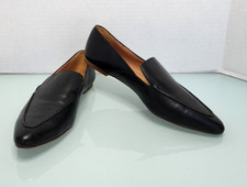 Madewell the Frances pointed toe black leather flat loafers Sz 6