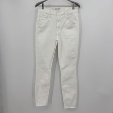 Mother Denim High-Waisted Looker Ankle Fray Jeans Fairest of Them All White 28