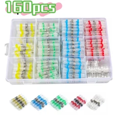 160Pcs Waterproof Solder Stick Seal Sleeve Heat Shrink Butt Wire Connectors