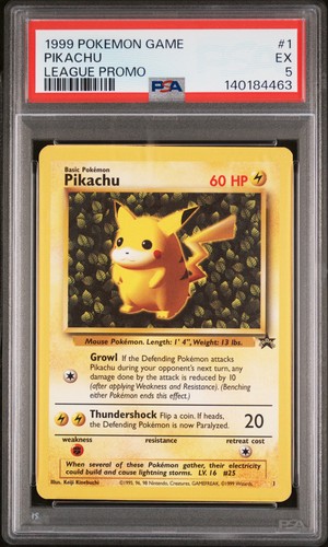 Pikachu 1 League Promo Pokemon PSA 5