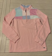 EUC Vineyard Vines for Target Girls Size Large 10-12 Pink Whale 1/4 Zip Pullover