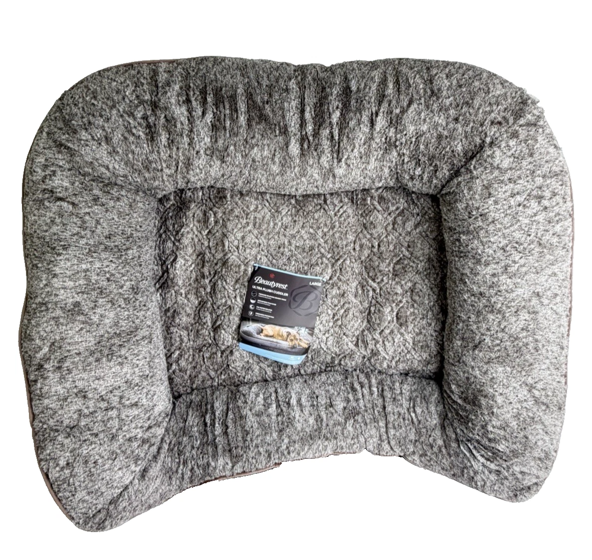 Beautyrest Ultra Plush Cuddler Dog Bed Large 41" x 32" Foam Brown