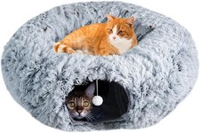 Cat Tunnels for Indoor Cats, Pet Peekaboo Cave Cat Tunnel Bed for Kitten
