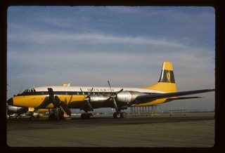 Original colour slide Monarch Airlines Britannia G AOVT LUT 1971
