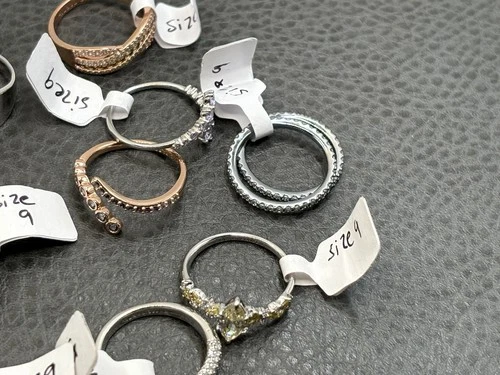 Lot Of Bomb Party Rings Cocktail Statement Crystal Silver / Rose / Gold Tone image 12