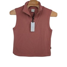 Varley NWT Women Magnolia Half Zip Sleeveless Tank Shirt Pullover 2.0 Rose sz L