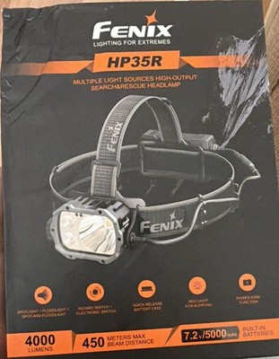 Fenix HP35R 4000 Lumen USB-C Rechargeable Headlamp, with Spotlight, Floodlight
