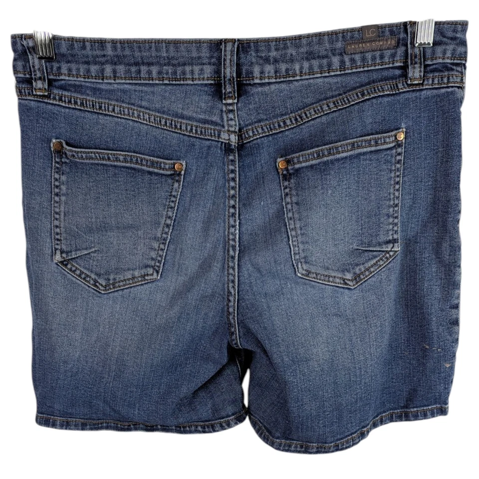 Shorts jeans stretch feminino LC Lauren Conrad tamanho 12 - Imagem 4 de 4
