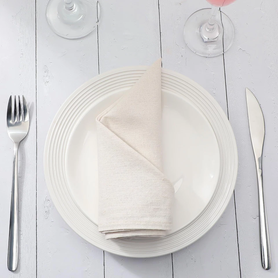 Mixweer Set of 40 Cotton Linen Dinner Napkins Bulk 16 x 16 Inch Reusable Fabric - Image 4 of 4