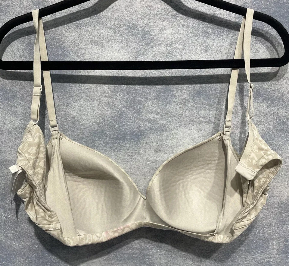 Sujetador de enfermería inalámbrico Gilligan & O'Malley 36B beige estampado animal copa moldeada Foto 3 de 4