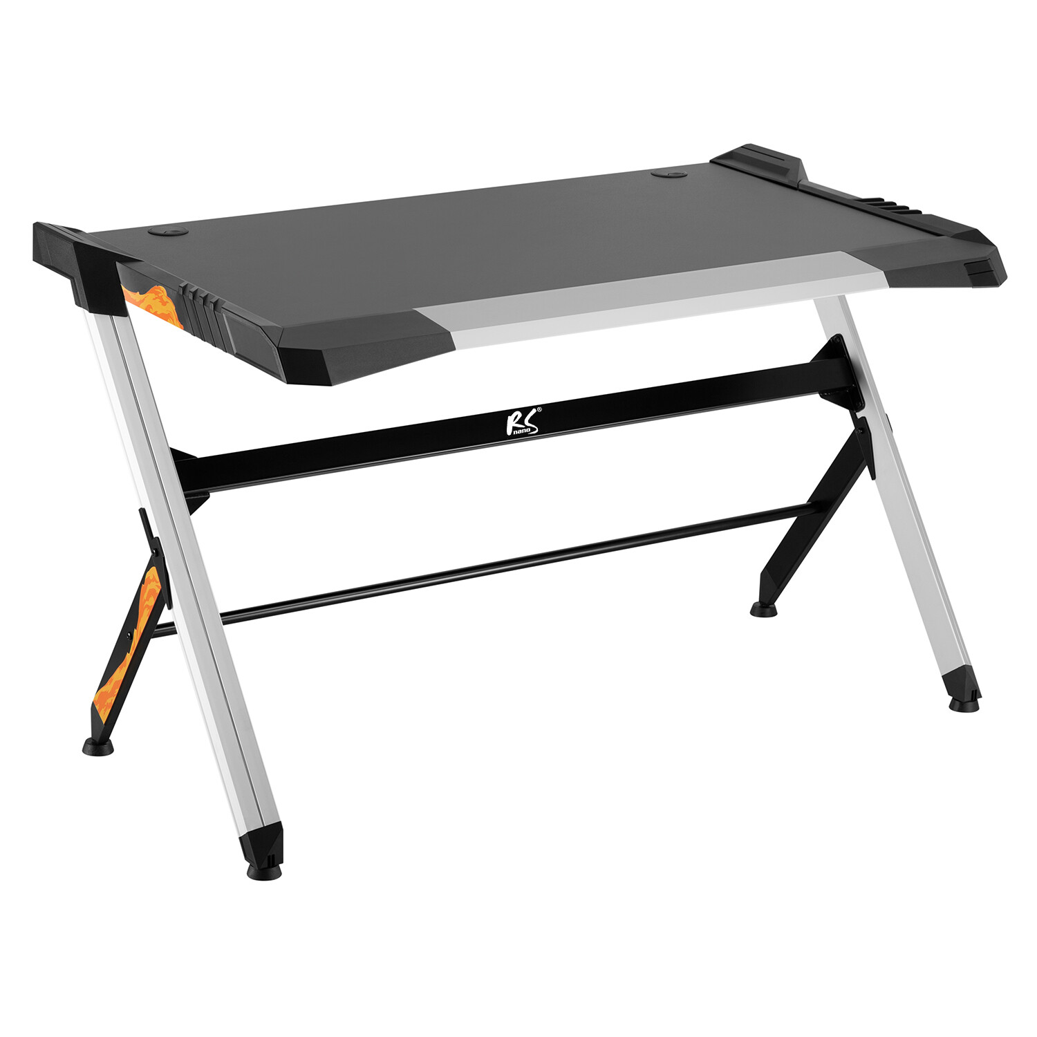 Bureau gaming LED RVB NanoRS RS150 avec structure stable 50kg max
