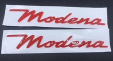 2pcs For Maserati Modena Letter Fender Side Emblem Badge Nameplate red