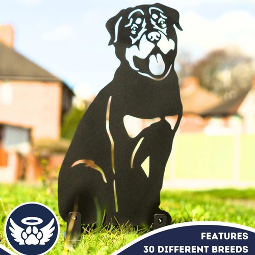 Personalised Dog Garden Memorial for 30 Breeds Stone Grave Marker Plaque Statue - Picture 8 of 128