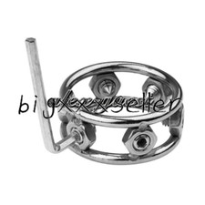 New Male Stainless Steel Chastity Cage Lock Ball Stretcher Rings Desire Device