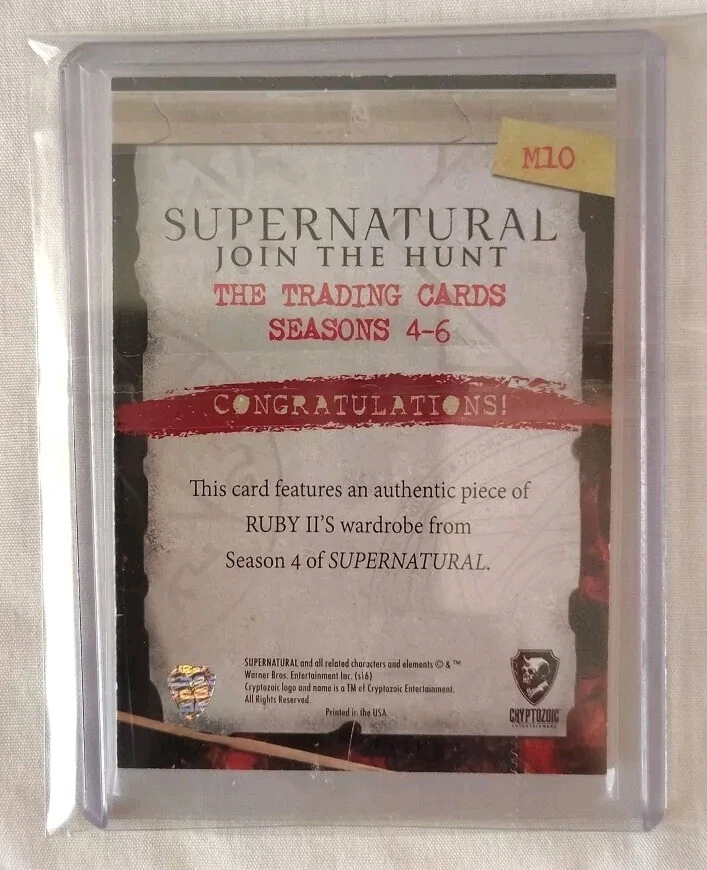 Supernatural seasons 4-6 Wardrobe insert M10 - Genevieve Cortese Padalecki -Ruby - Image 2 of 2