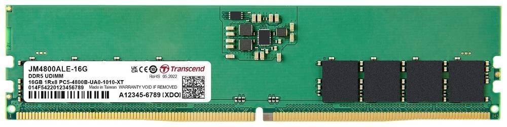 Transcend Long-DIMM Memory Module 16GB DDR5 4800MHz - JM4800ALE-16G