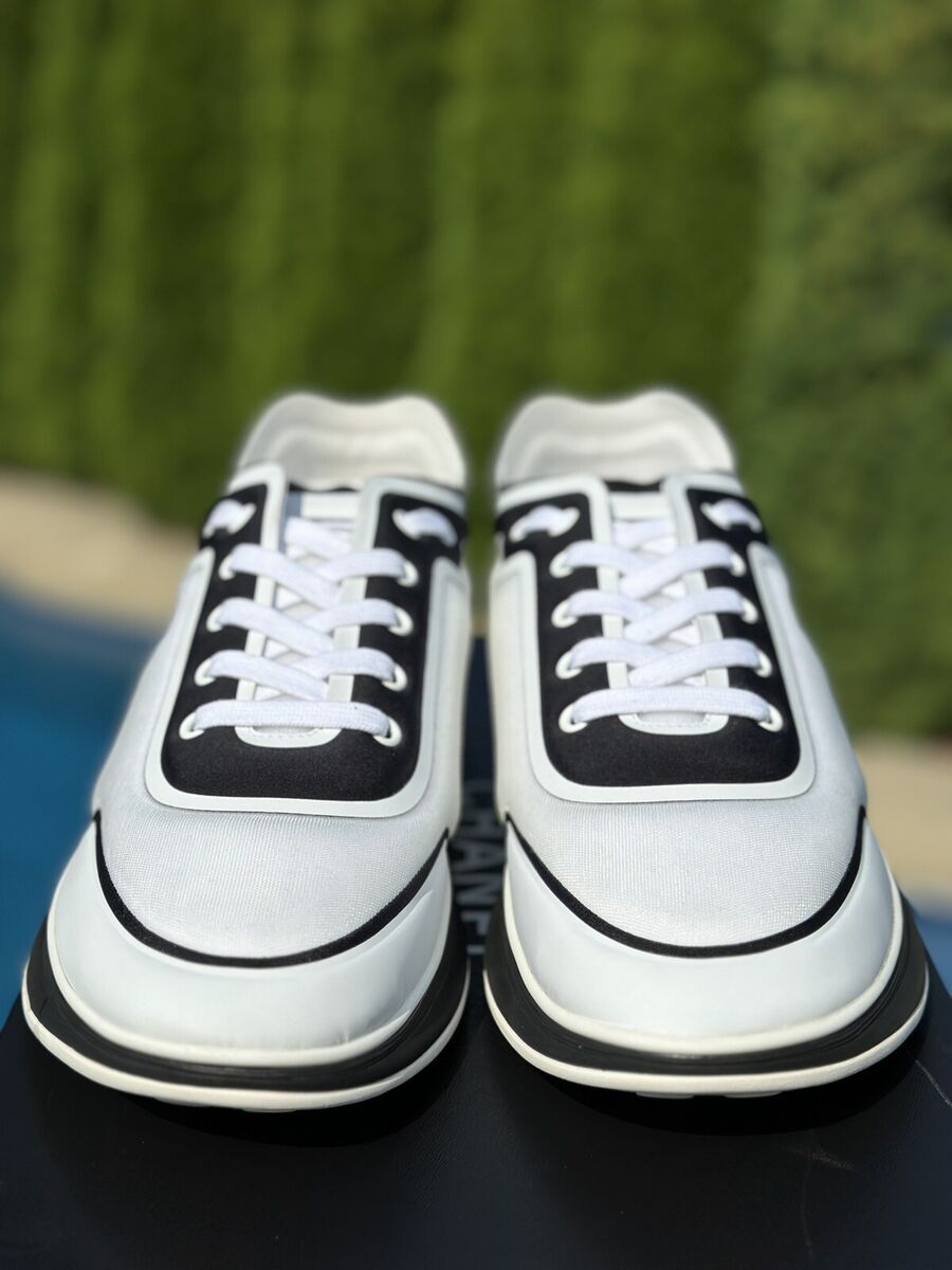 New Men's Chanel Sneakers Size 44 US 11 - Black White New Men's Chanel Sneakers Size 44 US 11 - Black White