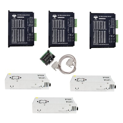 US SHIP! 3axis Stepper motor driver DM860A,7.8A, 24-80VDC+Power Supply 350W-60V