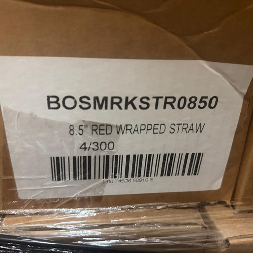 300 disposable drinking straws red 8.5" inch paper wrapped sip plastic stirrers - Picture 2 of 5