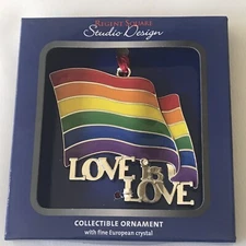Regent Square Studio Design Love is Love Rainbow Flag Collectible Ornament 