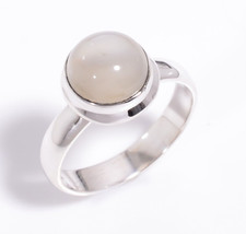Peach Moonstone Ring 925 Sterling Silver Engagement Rings Jewelry Gift for Her