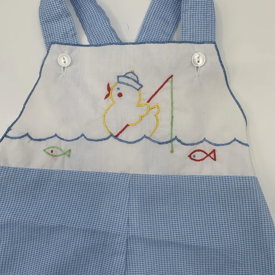 Pantalones Cortos De Colección Mayfair Pato Pez Infantil Niños Una Pieza Azul Talla 12m Foto 4 de 4