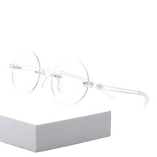 44mm Round Ultra Light Rimless Reading Glasses UV400 Coating Lens 0.00 4.00
