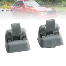 SET OF 2 NEW-GRAY Sun Visor Clips Holders For Mercedes W123 W124 W126 W140 W201