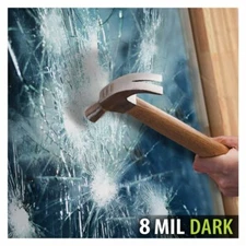 BDF S8MB20 Window Film Security and Daytime Privacy 8 Mil Black 20 (Dark)