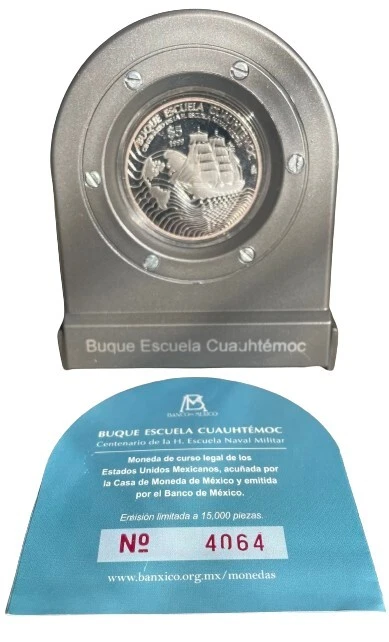 1999 MEXICO 5 PESOS BUQUE CUAUHTEMOC NICE WITH ORIGINAL CASE AND CERTIFICATE  - Image 4 of 4