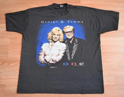 George Jones Tammy Wynette Tour Shirt Tee XL Co 1990s vintage concert t-shirt, vintage, size XL, single stitch, B+ condition