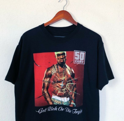 Get Rich or Die Tryin' 50 Cent T-Shirt Short sleeve all size Get Rich or Die Tryin' 50 Cent T-Shirt Short sleeve all size
