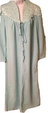 Evelyn Pearson Womens Velour Robe Size L Soft Blue Modest Vtg 80s 90s