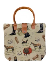 Tapestry Folding Reusable Shopping Bag in Horse Design