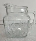 VINTAGE 1 Qt Federal Glass Square Pitcher Star Bottom Starburst Milk Juice