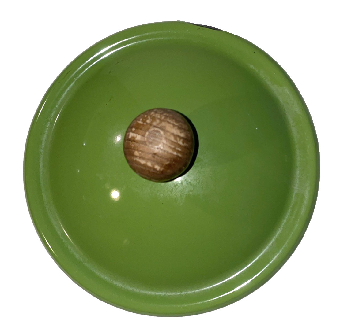 Mid Century Porcelain Enamel Fondue Set Mushrooms Blue and Green SEE Description