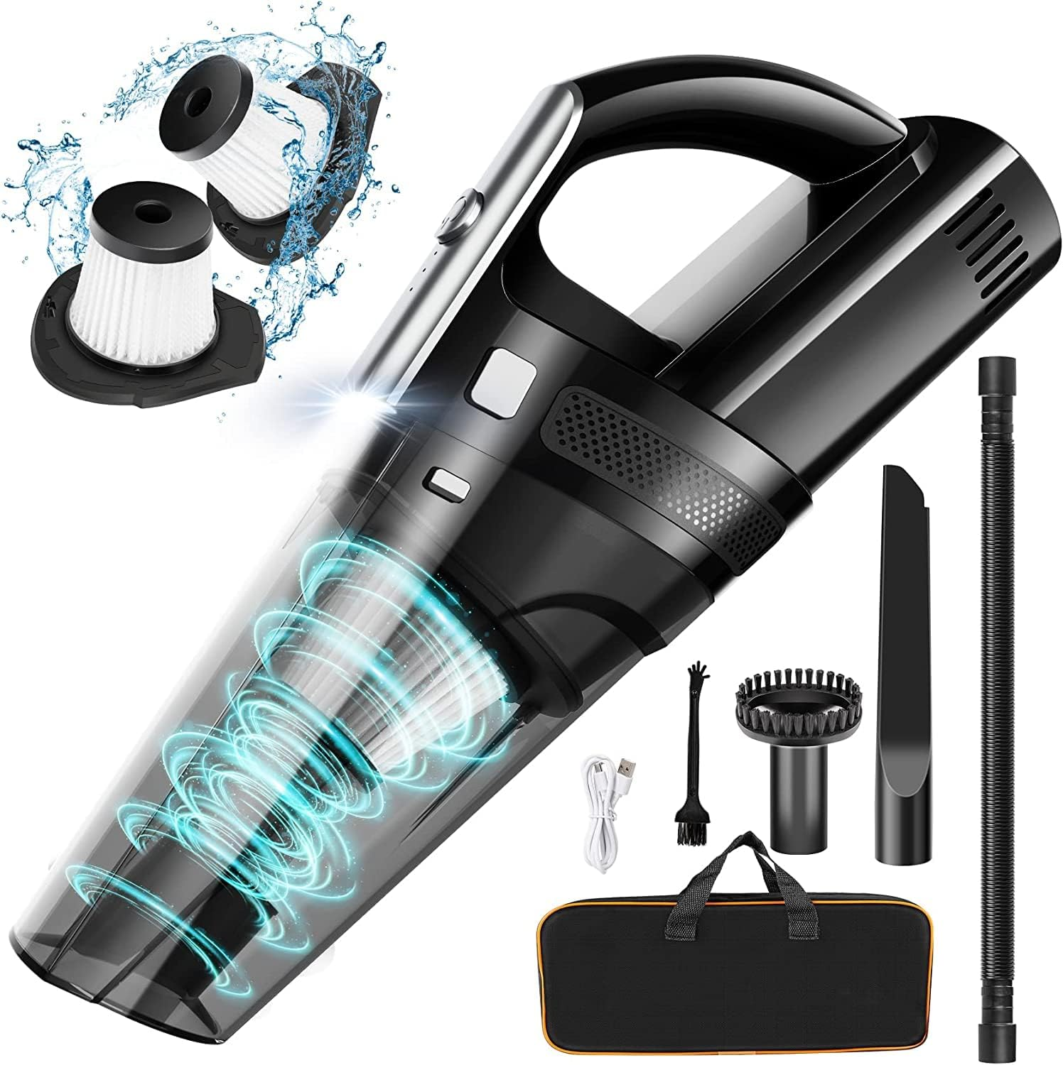 Handheld Vacuum Cordless Mini Protable Rechargeable Car Cleaner with 11000PA-image