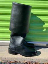 Pirate Boots Black Leather Swashbuckler Buccaneer